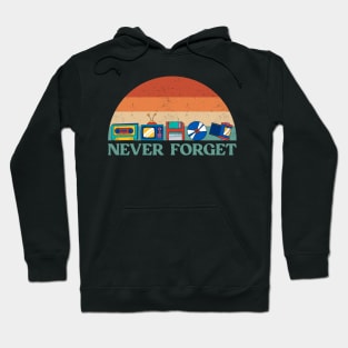 Never Forget Assortment 90's 80's Nostalgic Hoodie